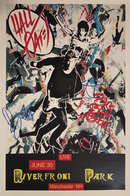 1985 HALL AND OATES CONCERT POSTER WALL ART PRINT FACSIMILE SIGNED