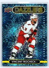 2021-22 UPPER DECK SERIES 2 DAZZLERS BLUE #DZ-59 VINCENT TROCHECK Hurricanes