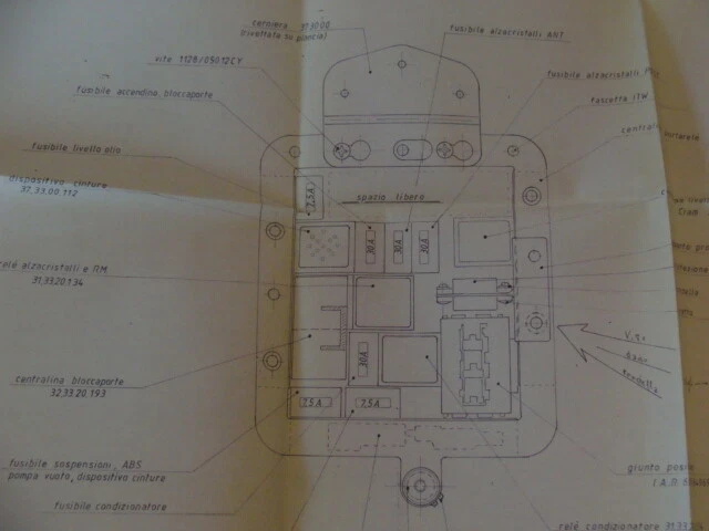 Disegno Maserati Biturbo cablaggio plancia centralina dx - Immagine 4 di 4