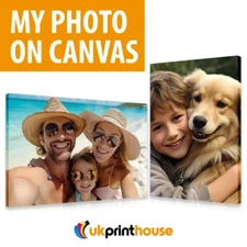 CANVAS PRINT YOUR PHOTO ON LARGE PERSONALISED 18MM DEEP FRAMED -A4 A3 A2 A1 A0
