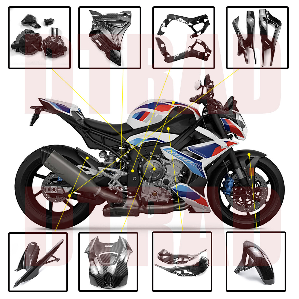 For BMW M1000R 2023 Carbon Fiber Body Frame Covers Panels Full Fairing