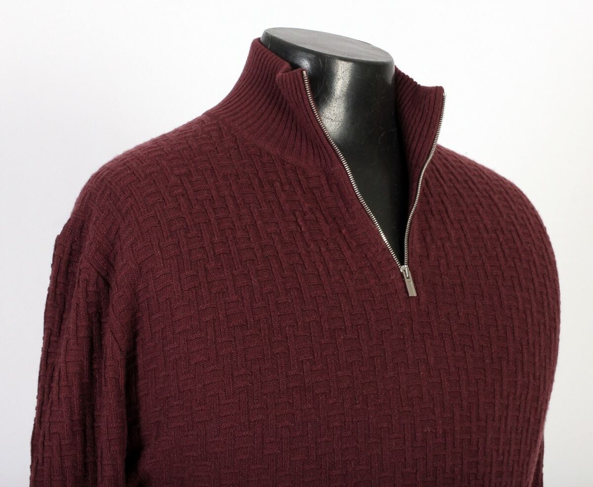 Hermes Cashmere 1/2 Zip Sweater - Burgundy - 3XL - $2495 Hermes Cashmere 1/2 Zip Sweater - Burgundy - 3XL - $2495