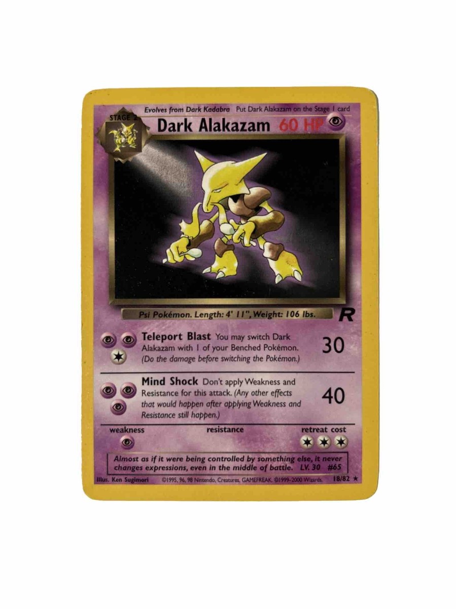 pokemon card dark alakazam DARK ALAKAZAM - 18/82 - Team Rocket - Pokemon Card