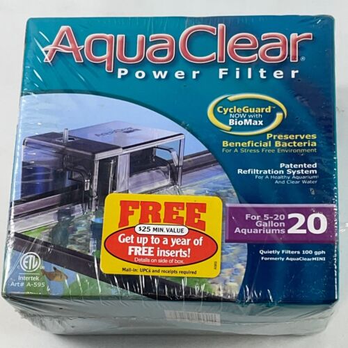 AquaClear 20 filtro alimentazione 20 US gal sigillato nuovo - Foto 1 di 8
