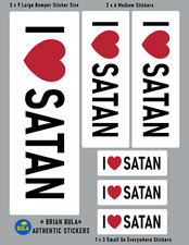 I Love Satan Sticker Sheet Deals Choose Your Favorite Sizes Large to Small Devil