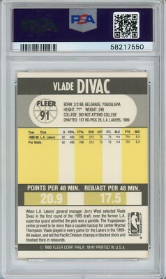1990 Fleer #91 Vlade Divac PSA GEM 10 | eBay