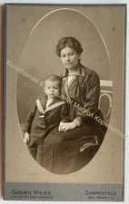 orig. CDV photo photograph around 1895 Sommerfeld Frankfurt or wise mother child