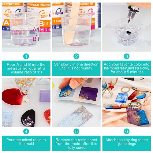 JDiction Epoxy Resin Kit for Beginners - Epoxy Resin Jewelry Making Starter Kit - Picture 3 of 6
