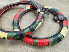 PAIR of 20" BMX Bicycle ARMY Green Camo Street Tires  Tubes 20x2.30 Military