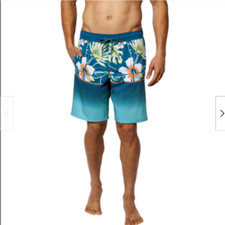 HANG TEN MEN'S FLORAL SWIM SHORTS GREEN X-LARGE NWT