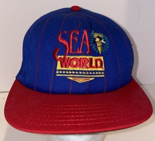 Vintage 1992 Sea World Snapback Hat Cap Made In USA