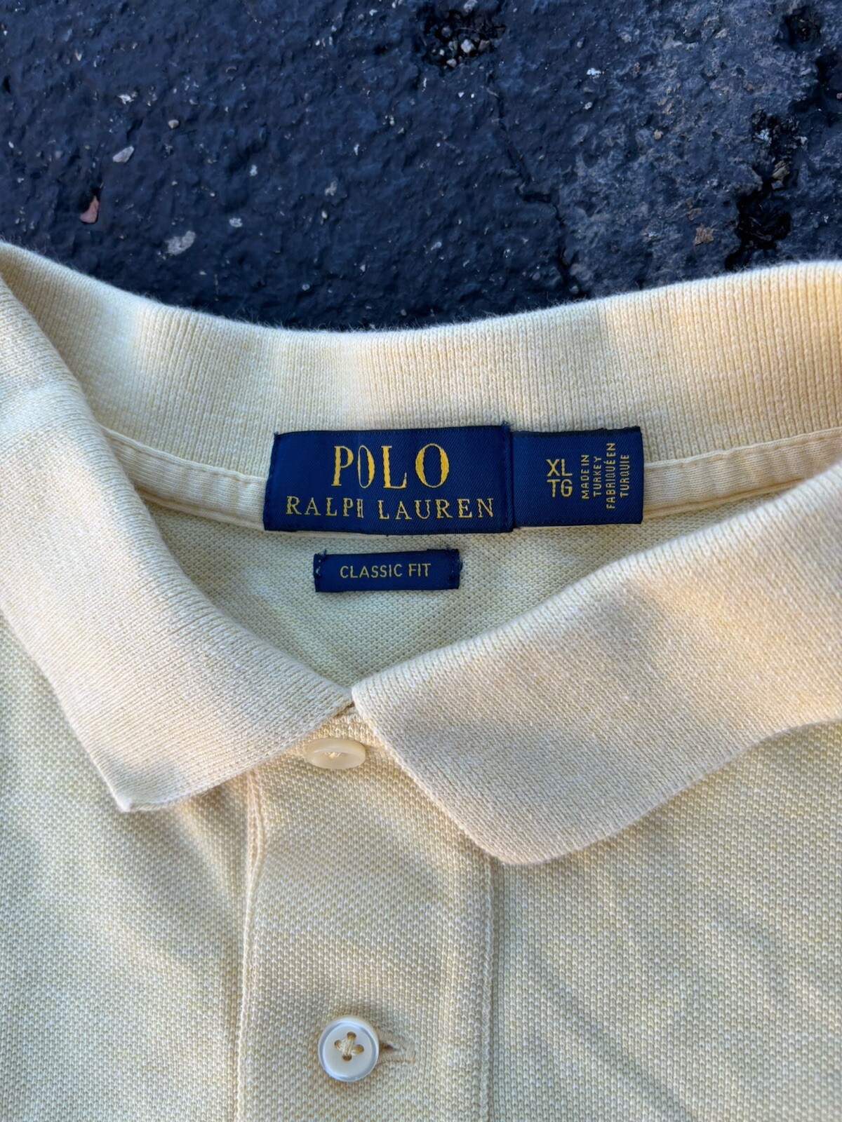Polo Ralph Lauren Mens Yellow Classic Fit Button Polo Short Sleeve Size XL thumbnail 6