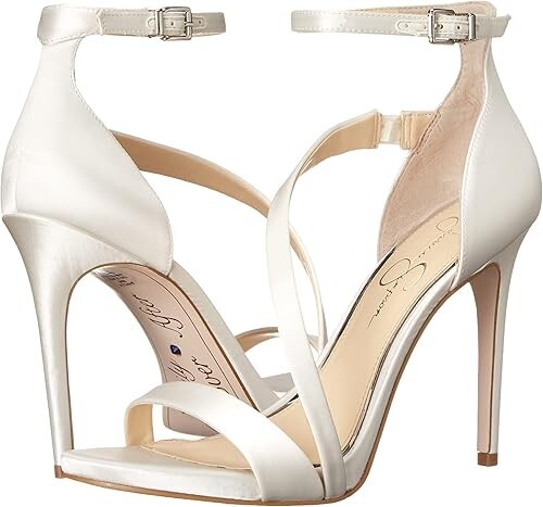 Jessica Simpson Women's Rayli Asymetric Ankle-Strap Dress Sandals, White, 8M - Picture 7 of 7