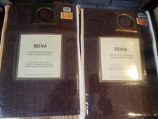 NWT 1 pair 2 panels 52" x 95" Reina brown Grommet Curtain Panels Bed Bath Beyond