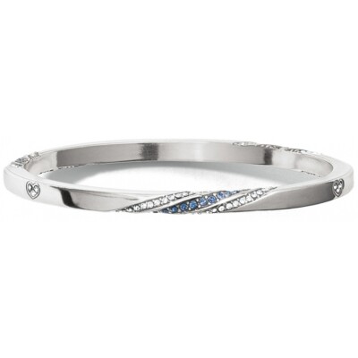 NWT Brighton ETERNITY KNOT Blue Crystal Silver Bangle Bracelet MSRP $68