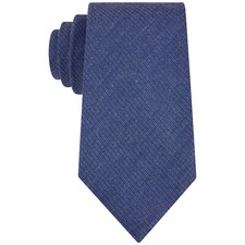 KENNETH COLE REACTION Navy Blue Melange Solid Silk Blend Classic Tie