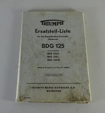 Triumph BDG 125 H / L / SL parts catalog / parts list updated 12/1955