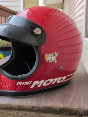 Bell Minimoto 1983 Red Helmet w/Visor 6 3/4'' - 54cm BMX Motocross Youth READ