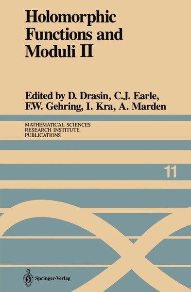 David Drasin (U. A.) | Holomorphic Functions And Moduli Ii | Taschenbuch (2012)-image