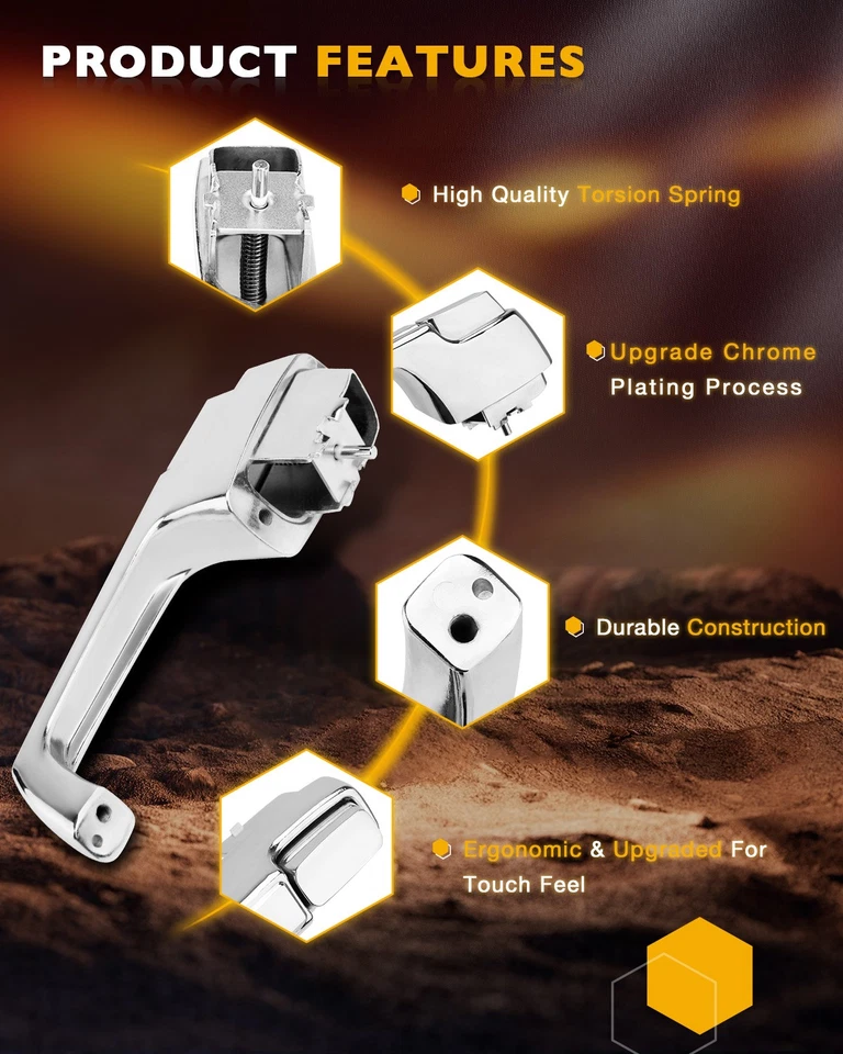 Exterior Chrome Door Handles Set For 1967-72 Chevy C10 C20 C30 GMC K1500 Pickup Foto 4 de 4