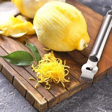 Stainless Steel Lemon Zester Grater with Channel Knife Citrus Peeler Kitchen UK