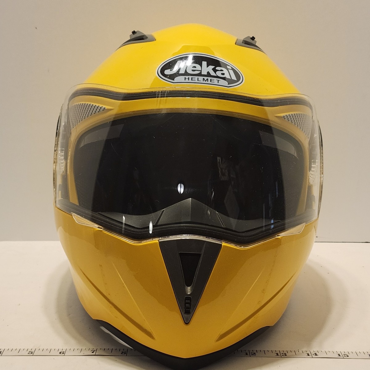Jiekai Modular Flip Up Motorcycle Helmet XL 61-62cm Yellow Full