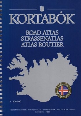 Kortabok: Iceland Road Atlas 1 : 300 000: with town plans and Index Book The