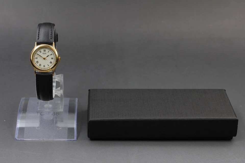 Vintage 1986 Exc+5 Seiko Socie 1221-0110 Roman SGP Gold Qz Womens Watch JAPAN - Image 2 of 4