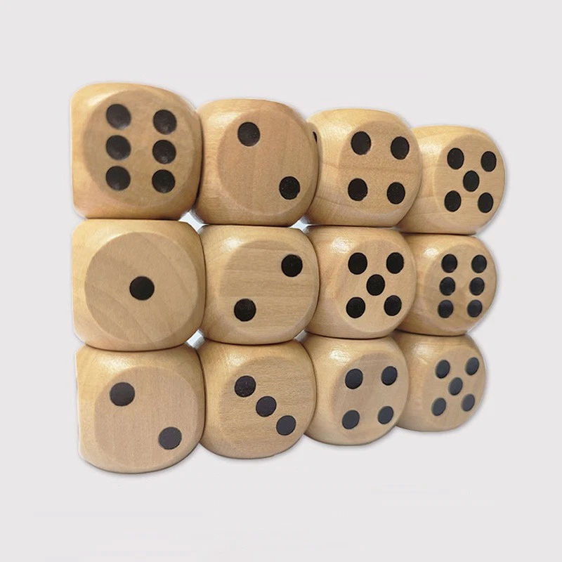 Large Wooden Dice Six Sided Spot Dice D6 RPG for Board Games 18mm 20mm 25mm 30mm - Image 3 of 4