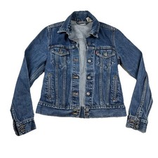 Vintage Levis Denim Jacket Youth Medium Type 3 Y2K 90s Trucker Blue Jean Minimal