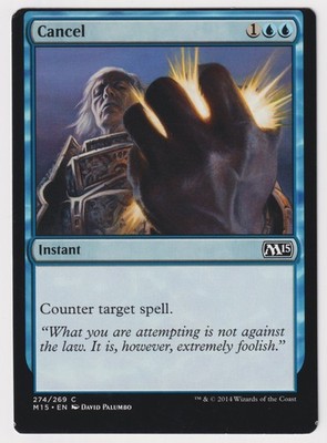 Miscut Cancel HP M15 Magic 2015 WOTC MTG Factory Error Misprint Blue Instant EDH