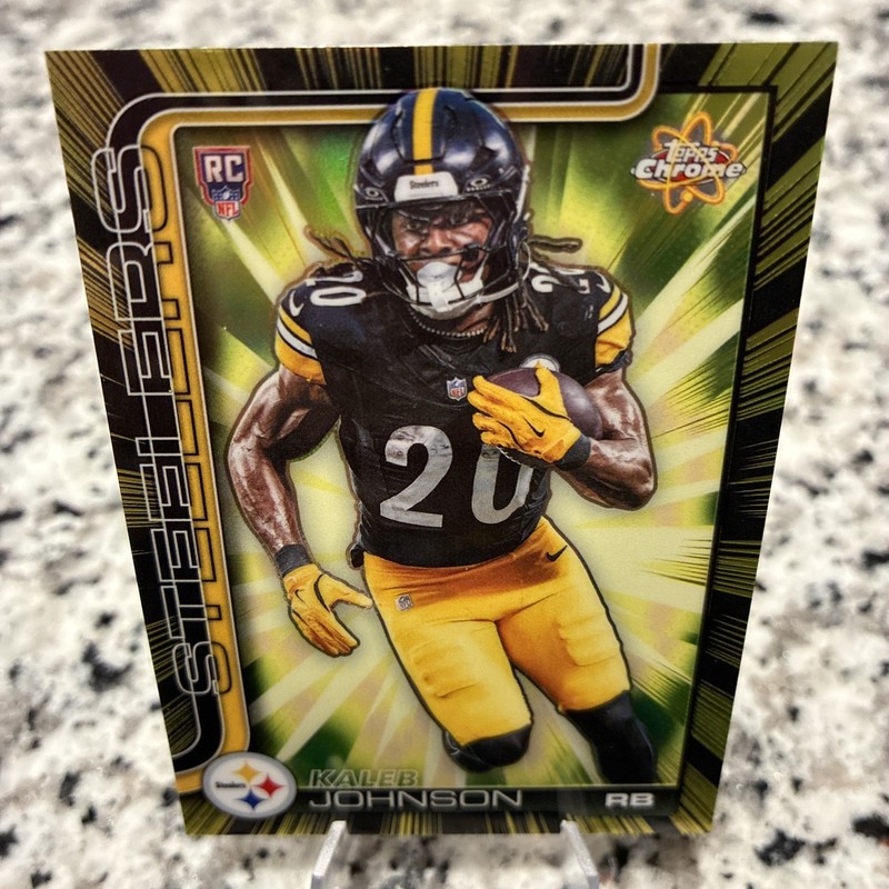 🔥2025 Topps Chrome Rookie Rush Rookie Kaleb Johnson RR-14 Pittsburgh Steelers