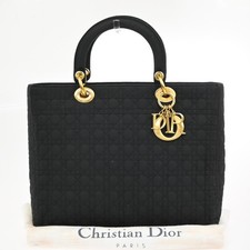 Christian Dior Logo Lady Cannage Borsa a Mano Nylon Nero GHW Italia 71PA210