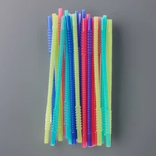 Tupperware Whistle Straws 20pk – Extra Long 11” – Multi-Color Reusable Flex Tip