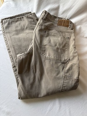 C.E. Schmidt Workwear Duck Canvas LINED Pants 36x32 Cotton HEAVY Carpenter Khaki