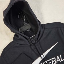 Nike Baseball Graphic Print Hoodie Mens Small Pullover Long Sleeve Black