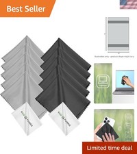 Microfiber Cleaning Cloths - 12 Pack, Ideal for Eyewear Electronic Devices