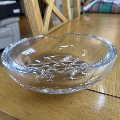 Atemberaubender Vintage 60er Jahre Orrefors Kunst Glas Aschenbecher signiert 22 cm x 18 cm schwer
