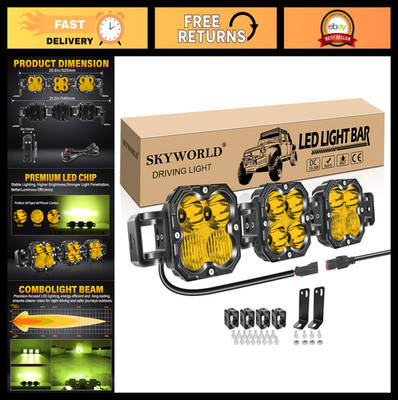 Linkable LED Light Bar 21'' 90W 7500LM Off-Road Fog Lights for 4x4 Truck ATV Boat