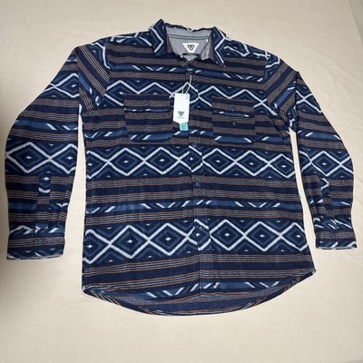 NWT Vissla Ecozy Flannel Dark Naval Large