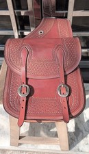 Western Horse Leather Saddle Bag Heavy Duty Traditional Trail Ride  Saddle Bag