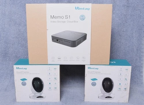 Vimtag Memo S1 Cloud Box and Video Storage with Two P1 Ultra Cameras Bundle