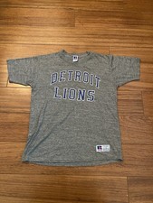Vintage Russell Athletic NFL Detroit Lions Football T-Shirt Grey Large Tee