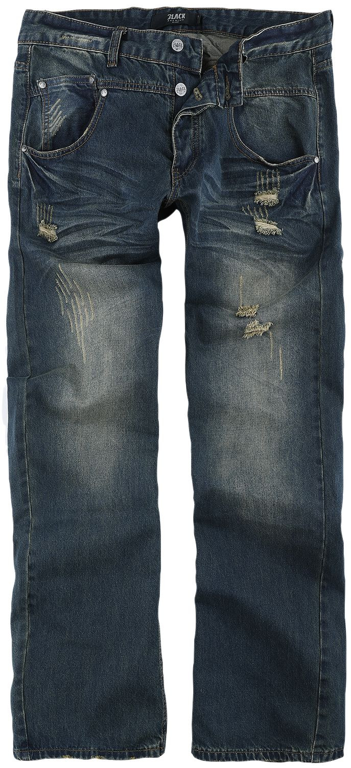 Черные джинсы премиум-класса от EMP Herren blaue Destroyed Jeans mit Waschung 13390₽