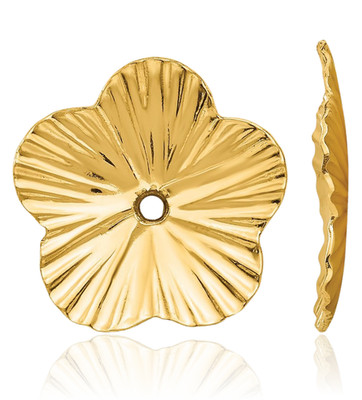 IceCarats 14K massiver Gelbgold Ohrring Jacken 12 mm 1/2 Zoll poliert für Damen