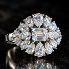 15 Ct Pear Shaped Moissanite Statement Ring 925 Silver White Gold Filled Size 9