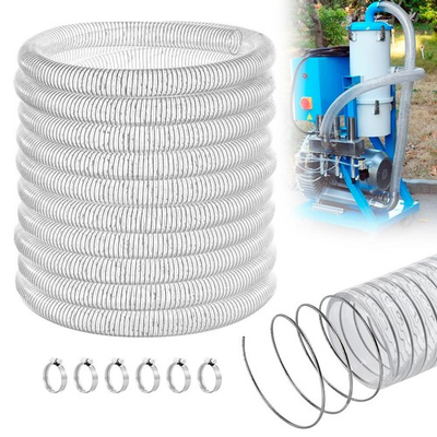 #ad Heavy Duty Steel Wire Flexible Tubing w Fasteners PVC High Pressure Drain Hose $80.64