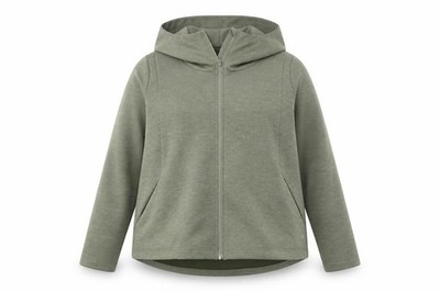 Dunnes Stores Womens Basic Jacket Size 16 Green Mid-Length Long Sleeve Full Zip
