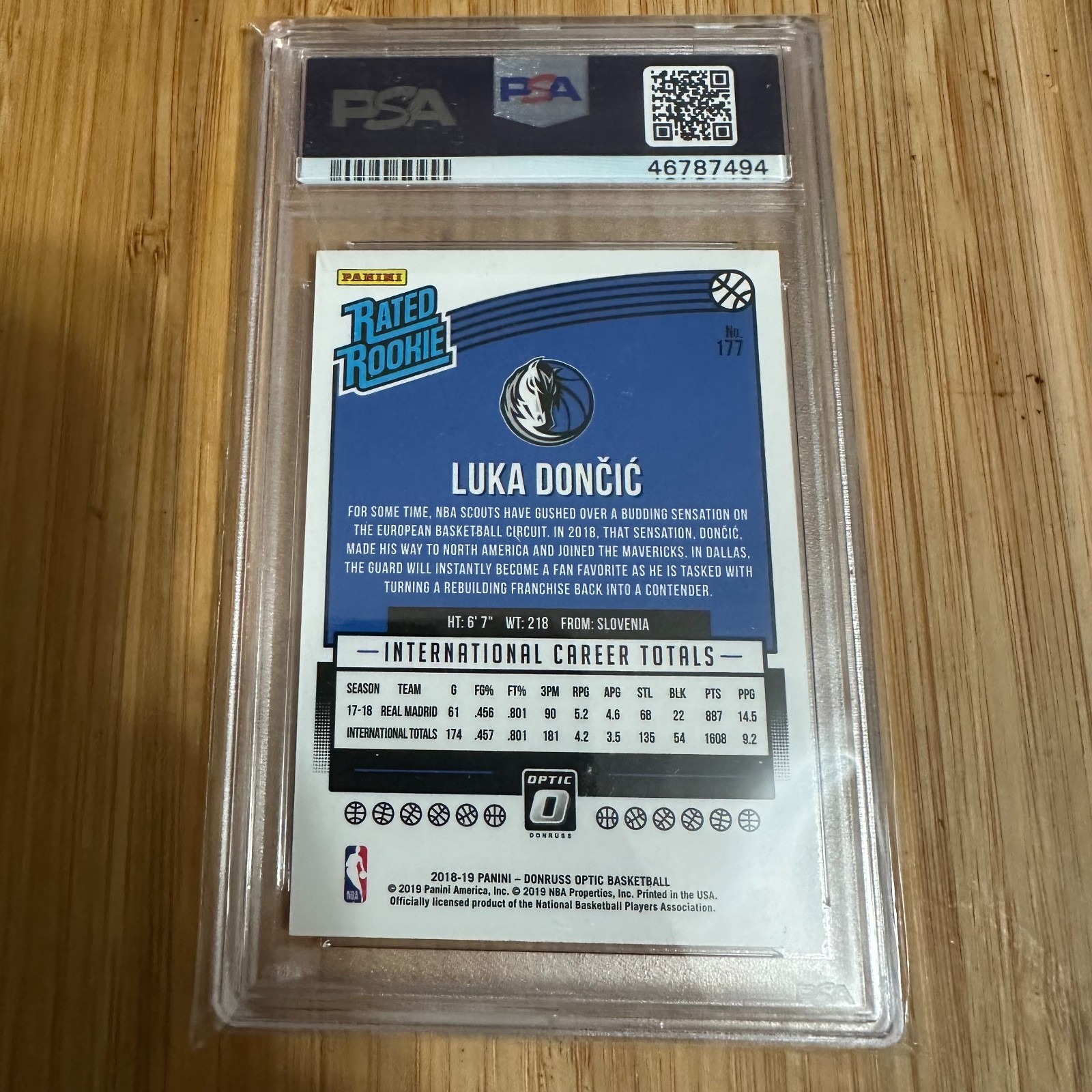 2018 PANINI DONRUSS OPTIC #177 LUKA DONCIC ROOKIE CARD RC PSA 10 MAVS LAKERS NBA view 2