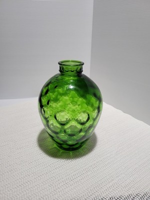 Vintage Wheaton Ware Emerald Green Glass Honeycomb Apothecary Jar Decanter 